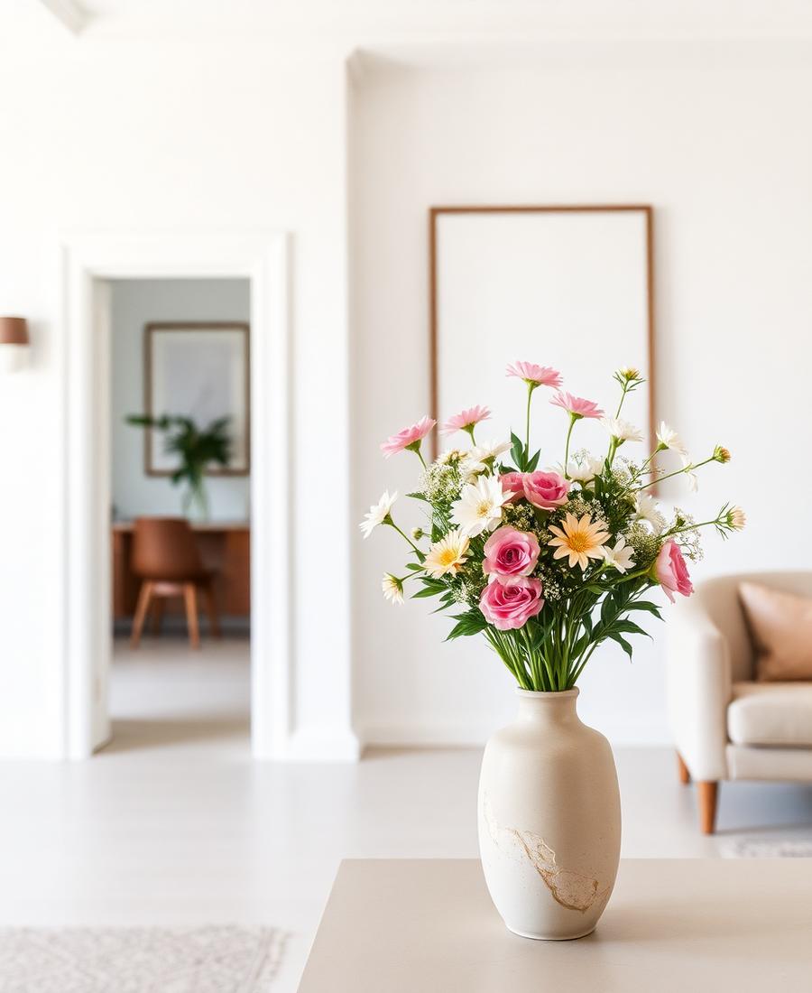 Salongens reception med blommor